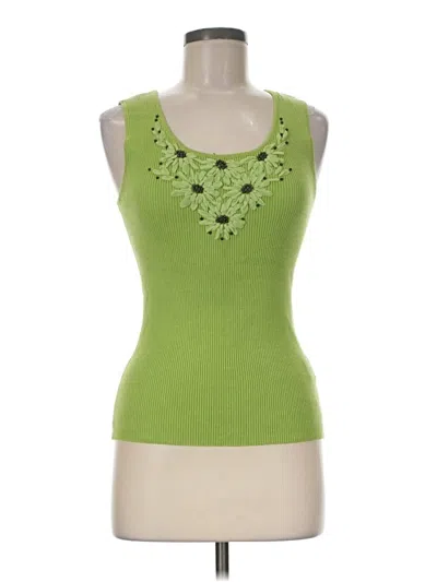 Pre-owned Ruby Rd. Tank Top Green Halter Neckline Tops