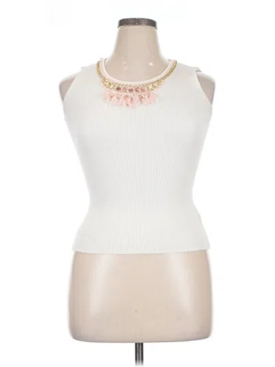 Pre-owned Ruby Rd. Tank Top Ivory Halter Neckline Tops