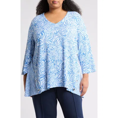 Ruby Rd. Ruby Rd Terry Jacquard Tunic In Azure