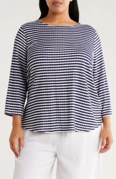 Ruby Rd. Ruby Rd Textured Stripe Top In Multi