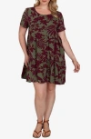 Ruby Rd. Plus Size Tropical Print Short-sleeve Dress In Multi