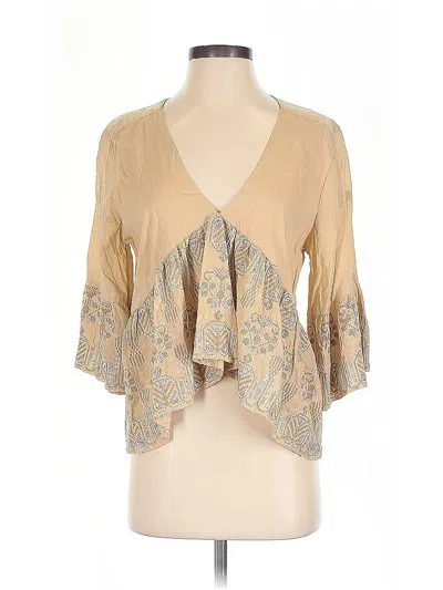 Pre-owned Ruby Yaya 3/4 Sleeve Blouse In Brown