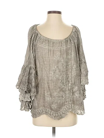 Pre-owned Ruby Yaya 3/4 Sleeve Blouse In Gray