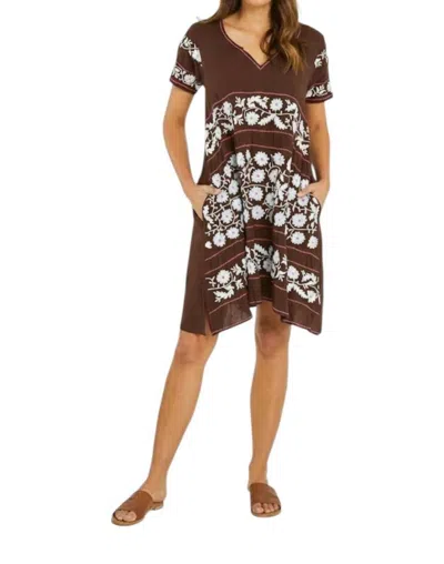 Rubyyaya Charlotte Short Sleeve Dress In Chocolate In Black