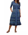 Rubyyaya Noida Maxi Dress In Denim In Blue