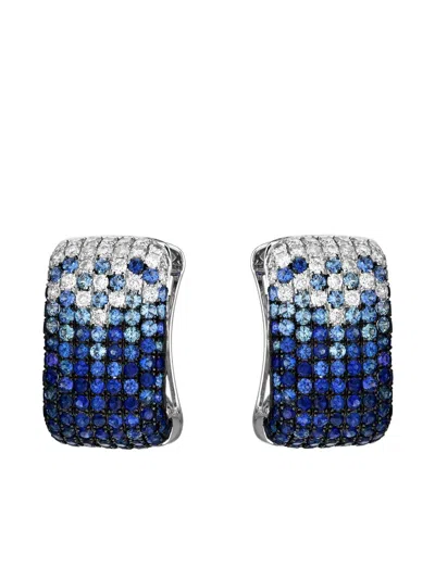 Ruchi New York 18k White Gold Sapphire Earrings In Blue