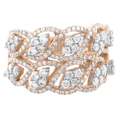 Pre-owned Ruchi New York Brilliant 1.55ct Diamond Rose Gold Cocktail Ring By Ruchi, Hong Kong In Red