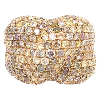 Pre-owned Ruchi New York Ruchi Fancy Diamond Black Rhodium Cocktail Knot Ring