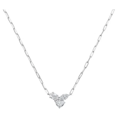 Pre-owned Ruchi New York Ruchi Mixed-shape Diamond White Gold Pendant Chain Necklace