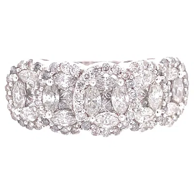 Pre-owned Ruchi New York Ruchi Oval-shaped Infinity Diamond White Gold Ring
