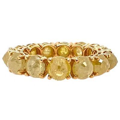 Pre-owned Ruchi New York Ruchi Rosecut Icy Yellow Diamond Eternity Band In Yellow Gold