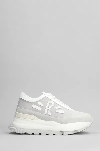 Ruco Line Aki Sneakers In Grey Leather And Fabric