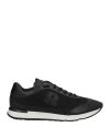 Rucoline Man Sneakers Black Size 8 Soft Leather, Textile Fibers In Black