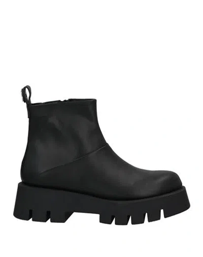 Rucoline Woman Ankle Boots Black Size 6 Soft Leather, Textile Fibers