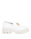 Rucoline Woman Loafers White Size 8 Leather In White