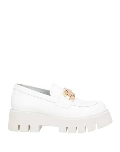 Rucoline Woman Loafers White Size 8 Leather