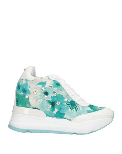 Rucoline Woman Sneakers Azure Size 5 Textile Fibers, Soft Leather In Blue