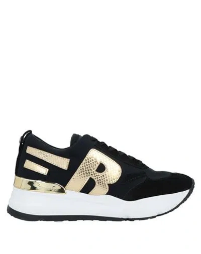 Rucoline Woman Sneakers Black Size 5 Leather, Textile Fibers