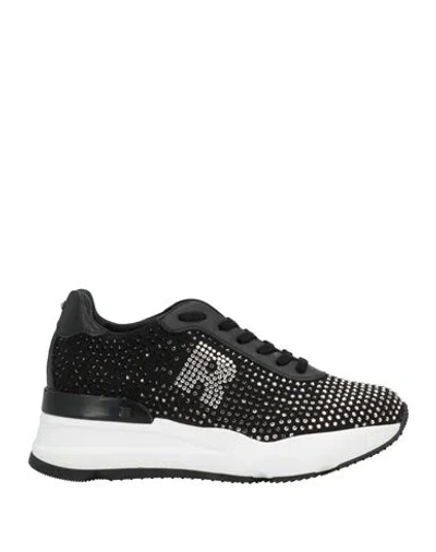 Rucoline Woman Sneakers Black Size 6 Leather, Textile Fibers