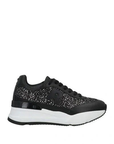 Rucoline Woman Sneakers Black Size 6 Soft Leather, Textile Fibers