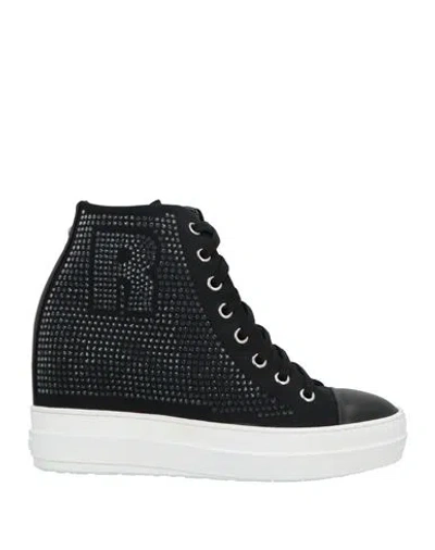 Rucoline Woman Sneakers Black Size 6 Textile Fibers, Leather