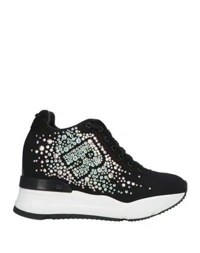 Rucoline Woman Sneakers Black Size 4 Textile Fibers, Leather