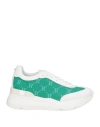 Rucoline Woman Sneakers Emerald Green Size 7 Calfskin, Polyester, Pes - Polyethersulfone In Green