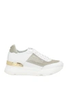 Rucoline Woman Sneakers Platinum Size 8 Calfskin, Polyamide, Polystyrene In Gray