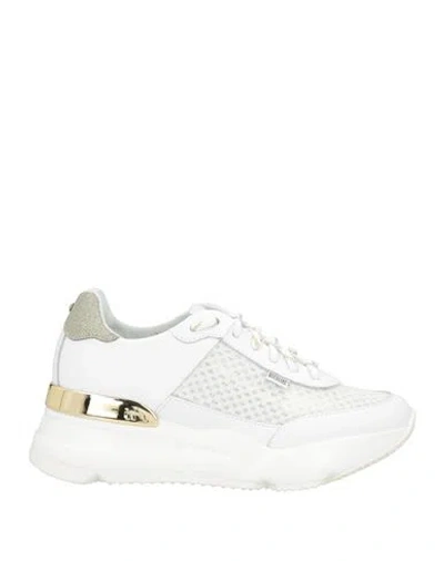 Rucoline Woman Sneakers White Size 6 Calfskin, Polyester, Goat Skin