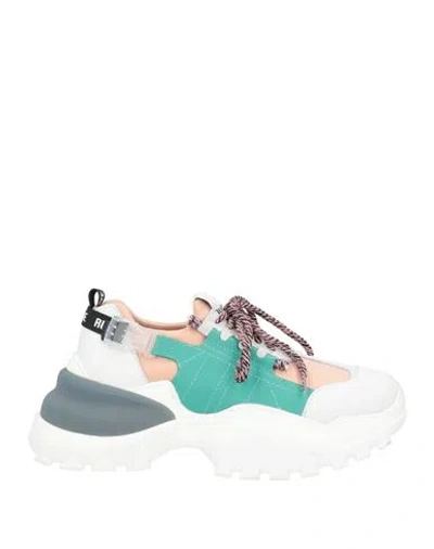 Rucoline Woman Sneakers White Size 7 Leather, Textile Fibers