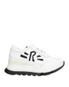 Rucoline Woman Sneakers White Size 8 Calfskin, Polyester