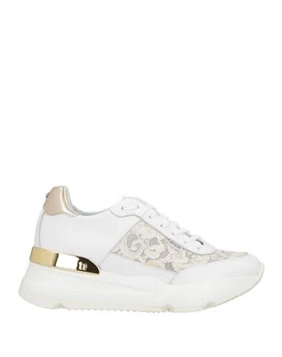Rucoline Woman Sneakers White Size 8 Leather, Textile Fibers