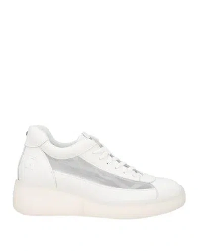 Rucoline Woman Sneakers White Size 6 Leather, Textile Fibers
