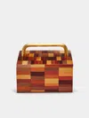 Ruda Studio Subway Weave Rye Straw Inlay Wood Box  Abask Luxury Gift In  Brown