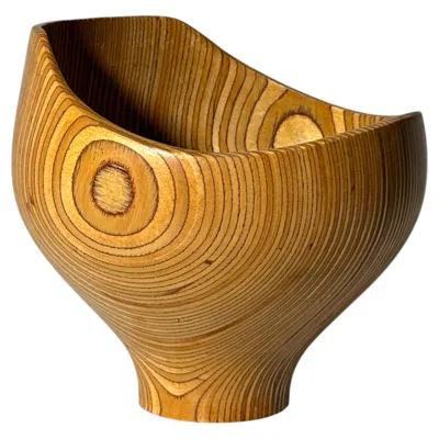 Pre-owned Rude Osolnik Turned Bullseye Bowl Form In Laminated Baltic Birch Plywood 1984 In Brown