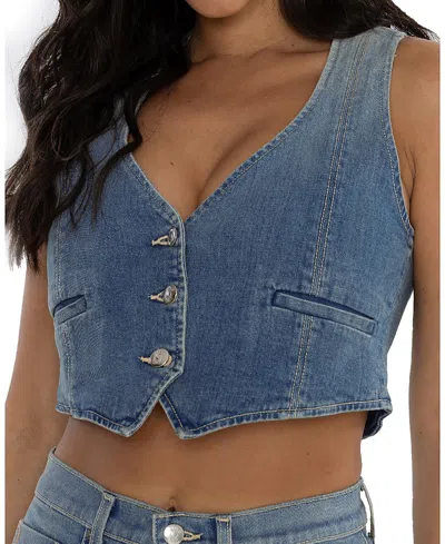 RÜDES DENIM CROPPED ADRIANA VEST