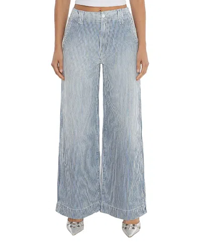RÜDES DENIM HIGH RISE ROSALIE TROUSER JEANS IN HIGH TIDE BLUE