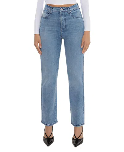 RÜDES DENIM HIGH RISE TRACY STRAIGHT JEAN IN BAYSIDE