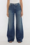 Rüdes Denim High Rise Phoenix Wide Leg Jeans In Denim Wash In Seaside Blue