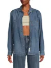 Rüdes Denim Women's Faded Cotton Denim Shirt Jacket In Just Me