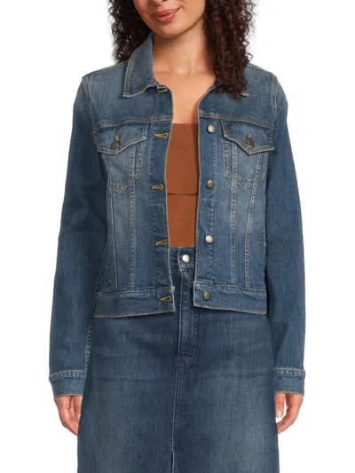 Rüdes Denim Women's The Audrey Spread Collar Denim Jacket In For You I Would