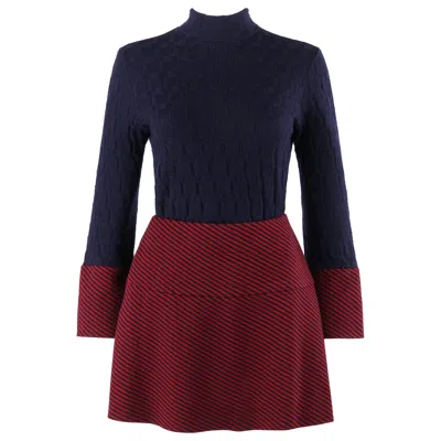 Pre-owned Rudi Gernreich Harmon Knitwear C.1960's 2pc Raised Knit Stripe Sweater Skirt Set In Black