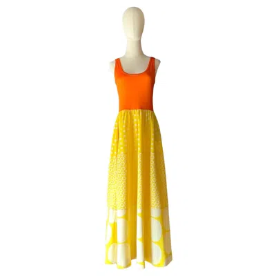 Pre-owned Rudi Gernreich Vintage Boho  Orange & Yellow Dress
