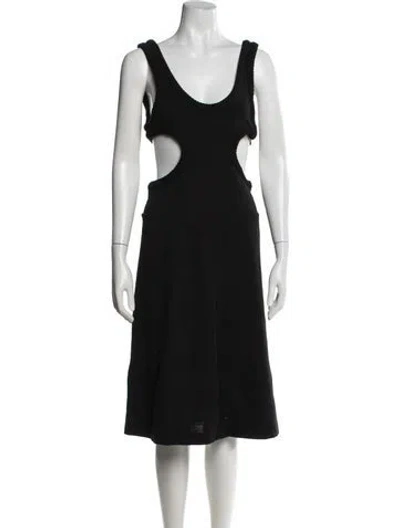 Pre-owned Rudi Gernreich Wool Midi Length Dress In Black