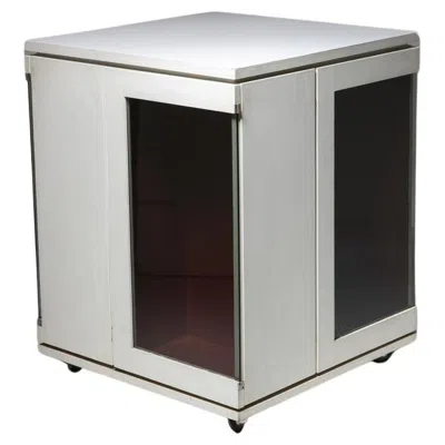 Pre-owned Rudi White Lacquered Smoked Glass One Off Dry Bar By Arrigo , Italy, 1960s
