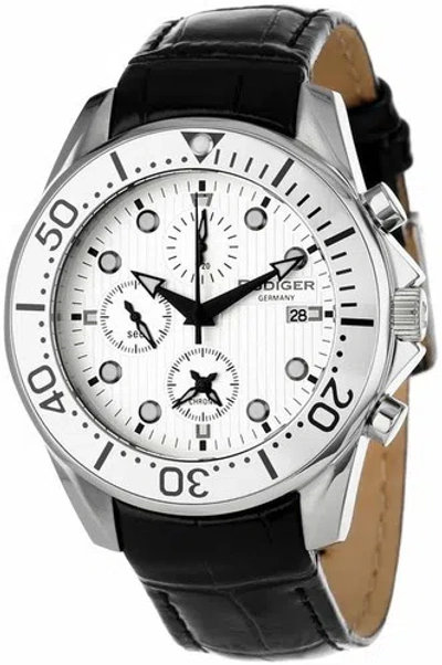 Pre-owned Rudiger Men's R2001-04-001.1l Chemnitz Chronograph Luminous Leather Watch