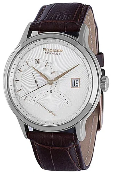 Pre-owned Rudiger Men's R2700-04-001.16 Aachen 24 Hour Display Brown Leather Date Watch