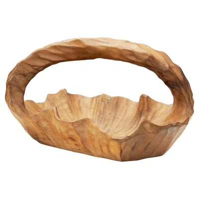 Pre-owned Rudolf Steiner Carved Alder Wood Bowl, Switzerland Mid-20th Century In Brown