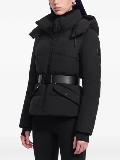 Rudsak Adeline Belted Quilted Puffer Jacket In Black