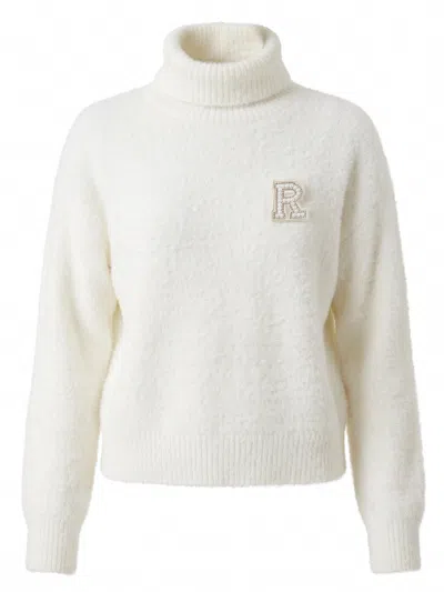 Rudsak Alisya Fuzzy Knit Turtleneck Sweater In White